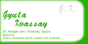 gyula kvassay business card